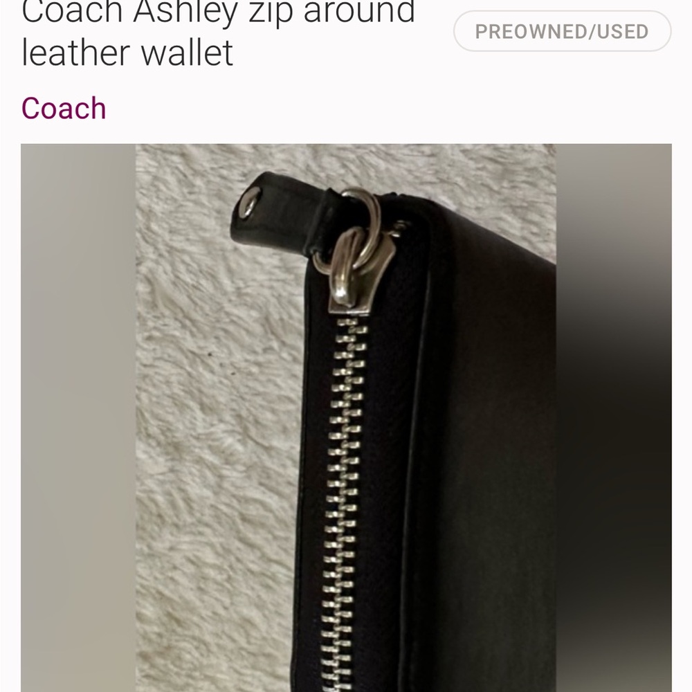 Coach Black Leather Ashley Wallet - Picture 5 of 6